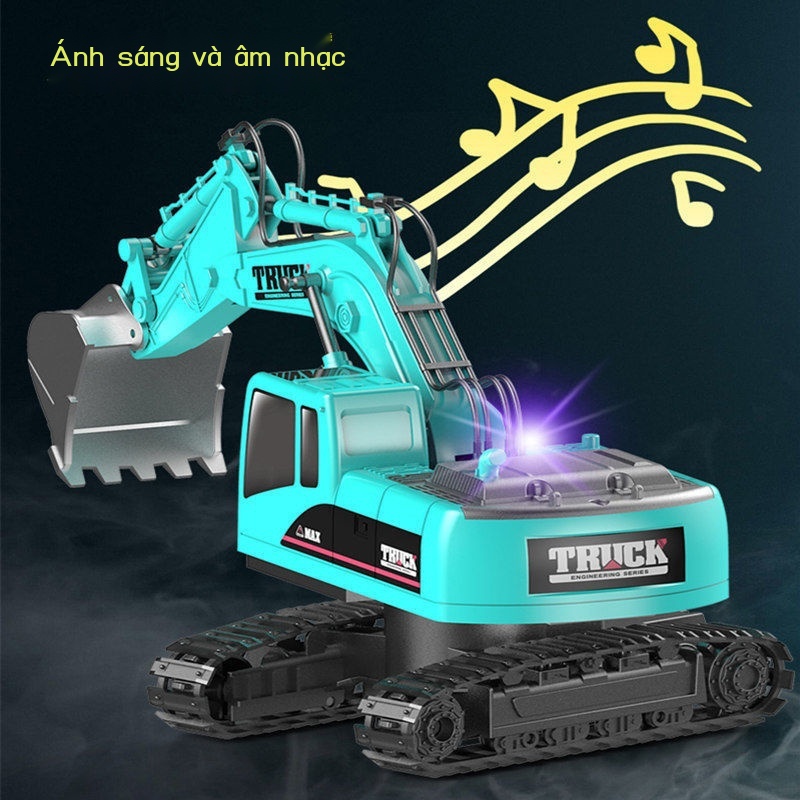 ♣Hợp kim đồ chơi điều khiển từ xa ô tô điện máy xúc mô hình xe xây dựng