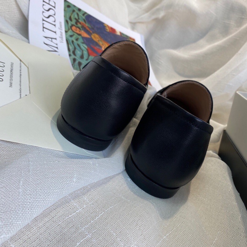Giày lười nam Gucci GG da thật cao cấp thiết kế da trơn khoá gắn quai thời thượng