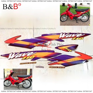 Tem Wave thái 110 màu đỏ zin xe Bộ Dán Đủ Xe 3 Lớp Xịn 2000 Hàng Cao Cấp
