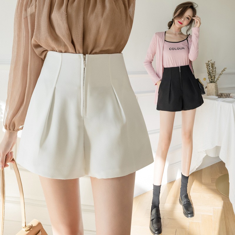 QUẦN SHORT NỮ CẠP CAO KHÓA TRƯỚC ( SIÊU HOT) 💖 Quần Short Nữ Xếp Ly Khoá Giữa