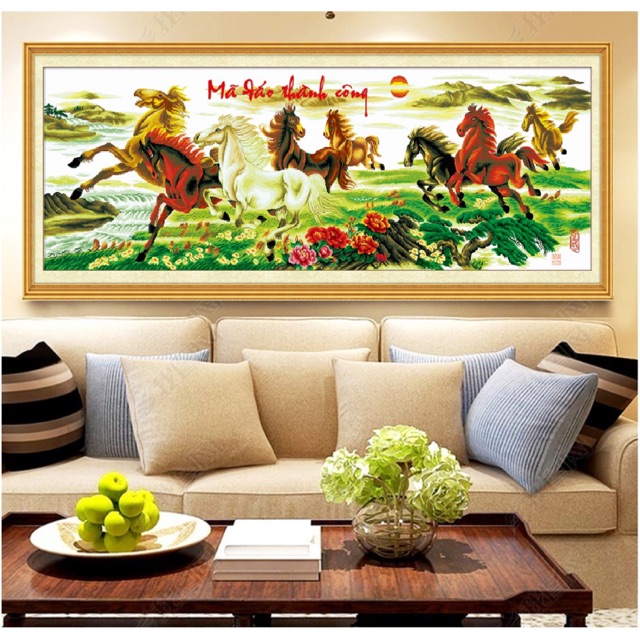 Tranh thêu mã đáo thành công khổ lớn 245x90cm sale