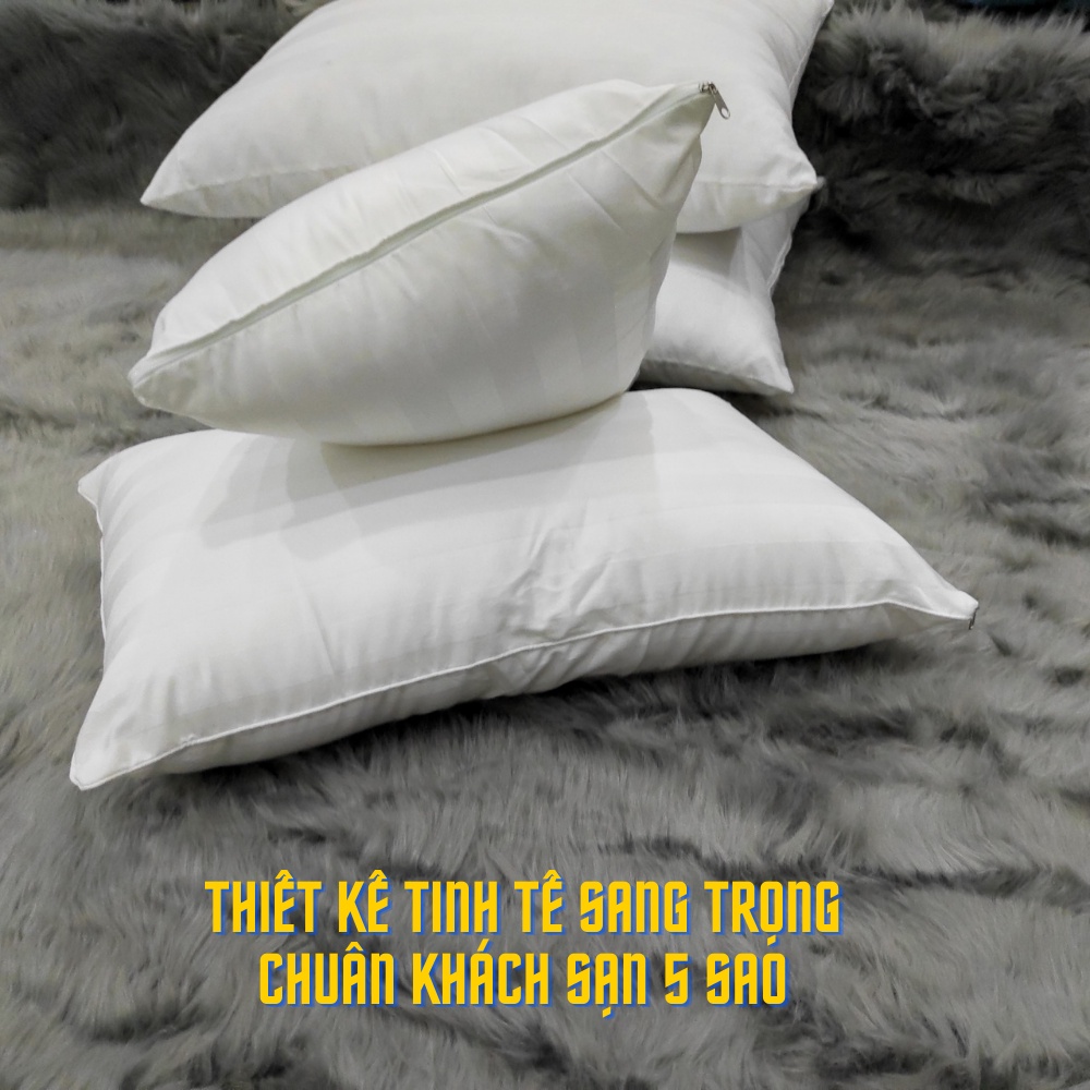 Ruột Gối Nằm Lông Vũ Nhân Tạo 40x60 cm VUA GỐI Deluxe Pillow Êm Ái Kháng Khuẩn Chuẩn Khách Sạn - Loại 900gr