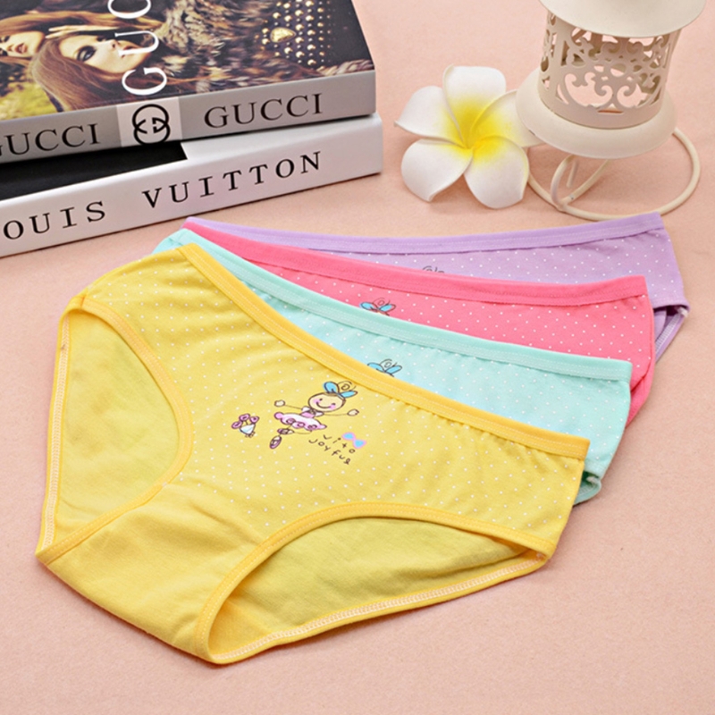 Quần Lót Cotton Họa Tiết Hoạt Hình Cho Bé Gái