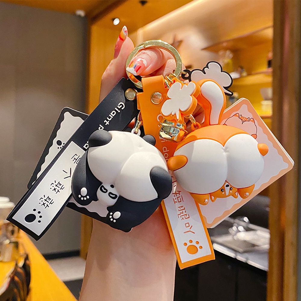 Móc chìa khoá bằng PVC hình chú chó Corgi dễ thương xinh xắn cho nam nữ