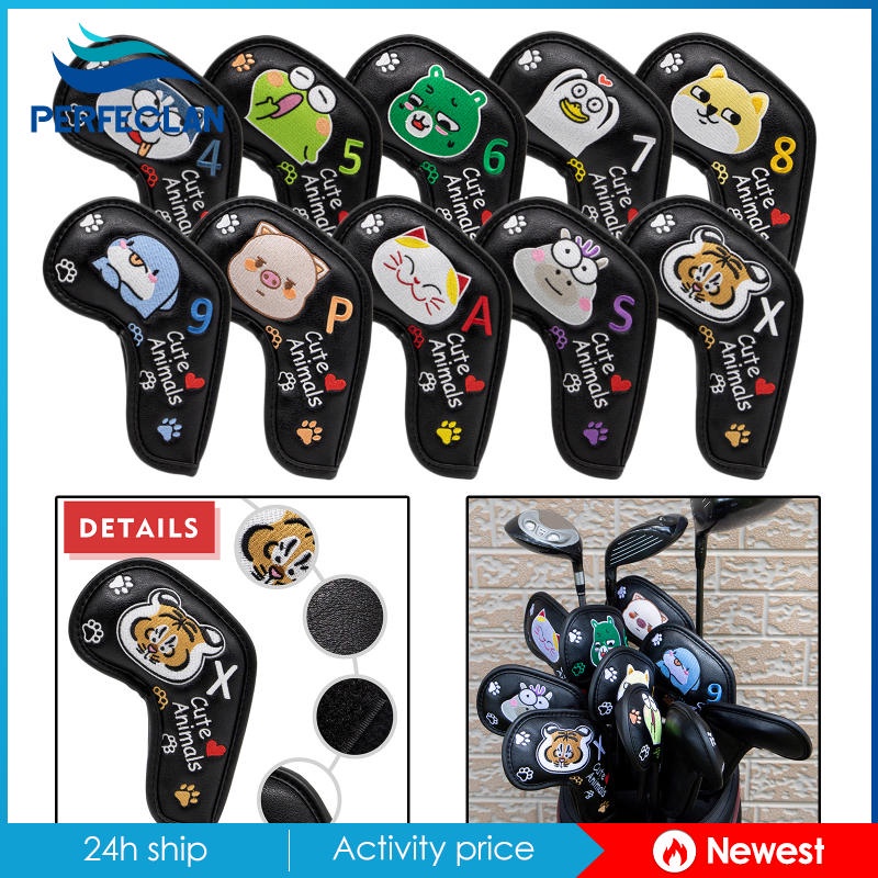 Set 10 Vỏ Bọc Đầu Gậy Đánh Golf Màu Trắng 4 5 6 7 8 9 P A S X