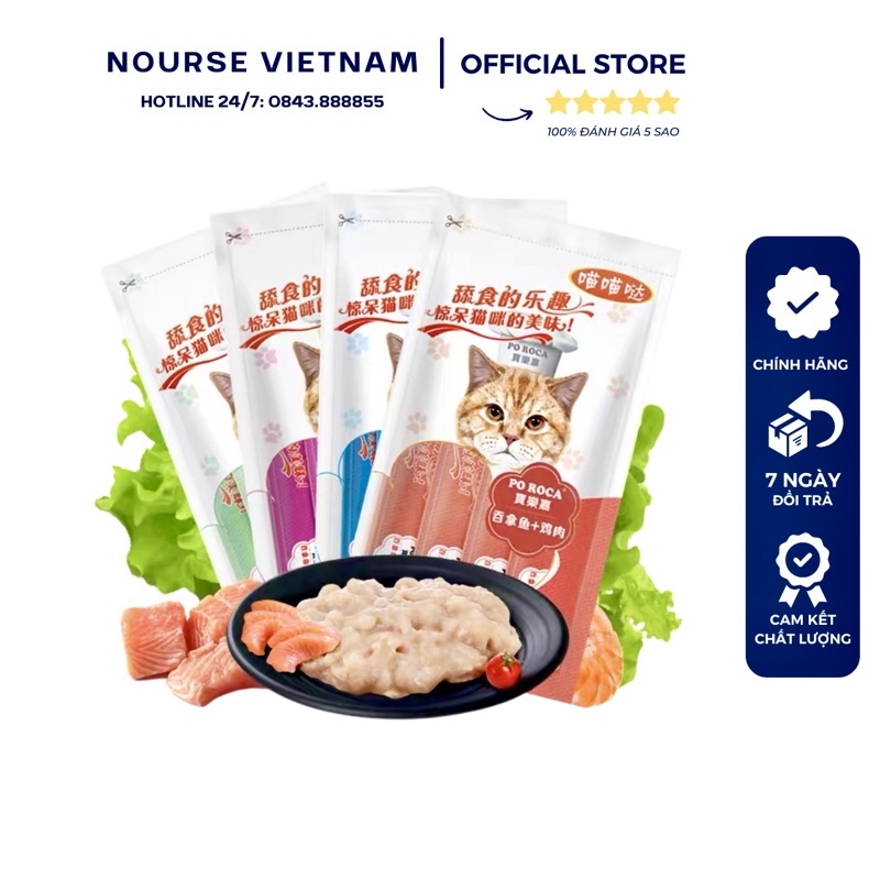 Súp thưởng cho mèo Poroca Soup thưởng cho mèo con tăng cân NourseVietnam PP05