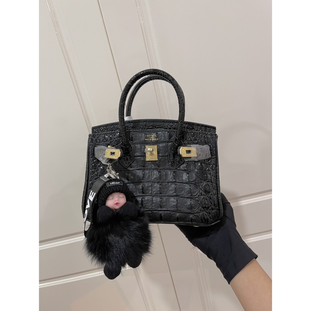 Túi Xách nữ cao cấp HerMes Birkin vân lưng cá sấu
