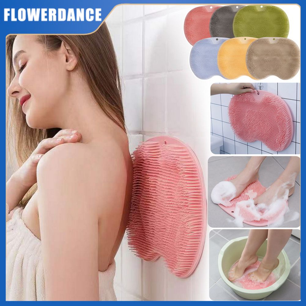 1 Chiếc Tắm Cọ Lưng Máy Massage Miếng Lót Silicone Mềm Hút Phòng Tắm Tẩy Trượt Làm Sạch Da Chết Loại Bỏ Chân bàn Chải Tắm Thảm Flowerdance