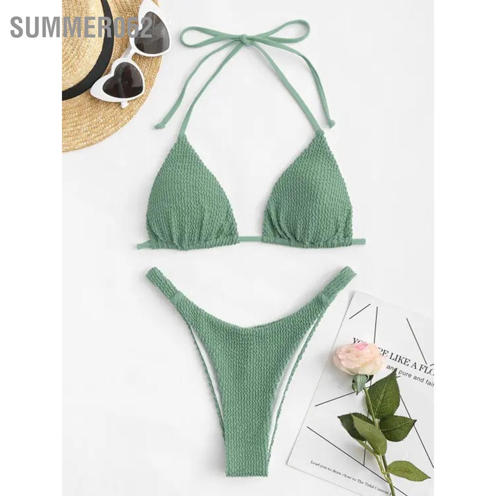 Summer062 Đồ bơi có hạt gợn sóng Thấp eo đàn hồi quyến rũ Bộ đồ tắm thoải mái cho mùa hè