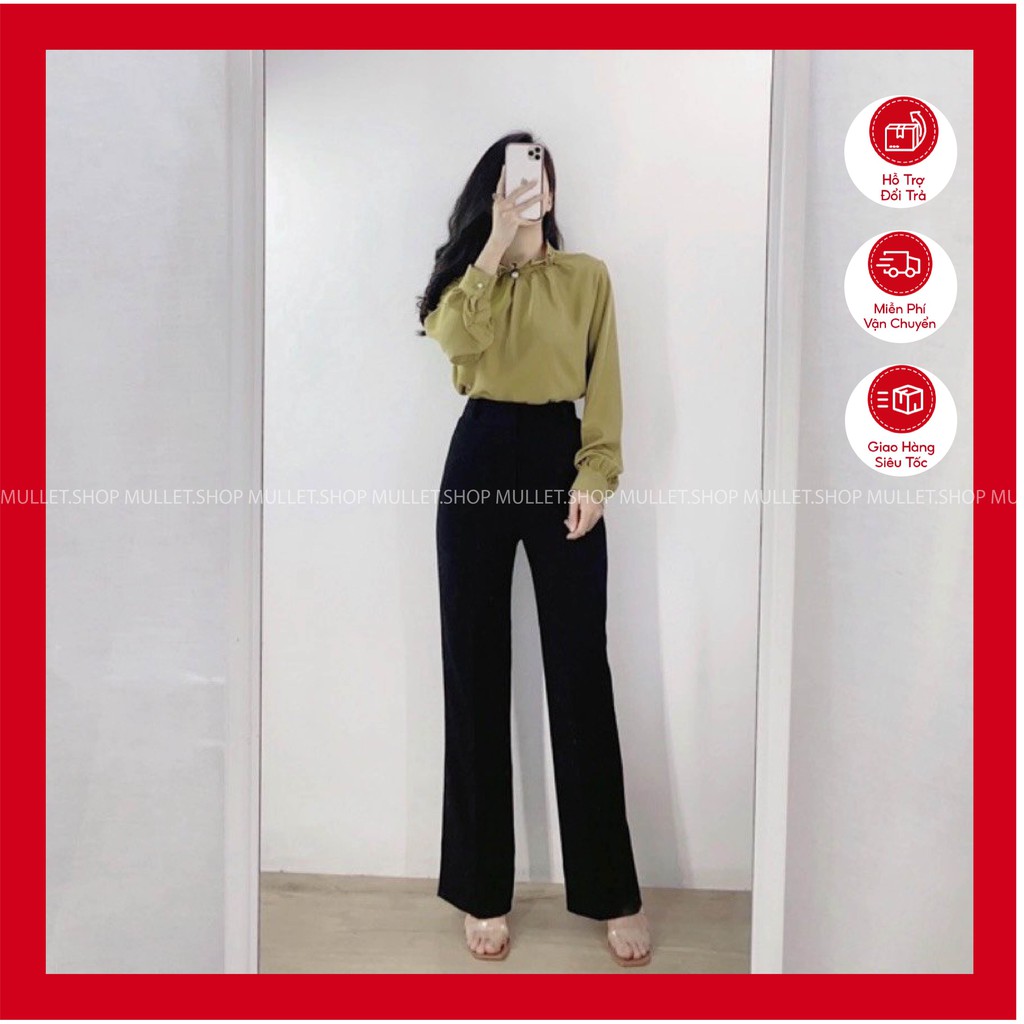 Quần Ống Xuông Nữ Cạp Cao HotTrend