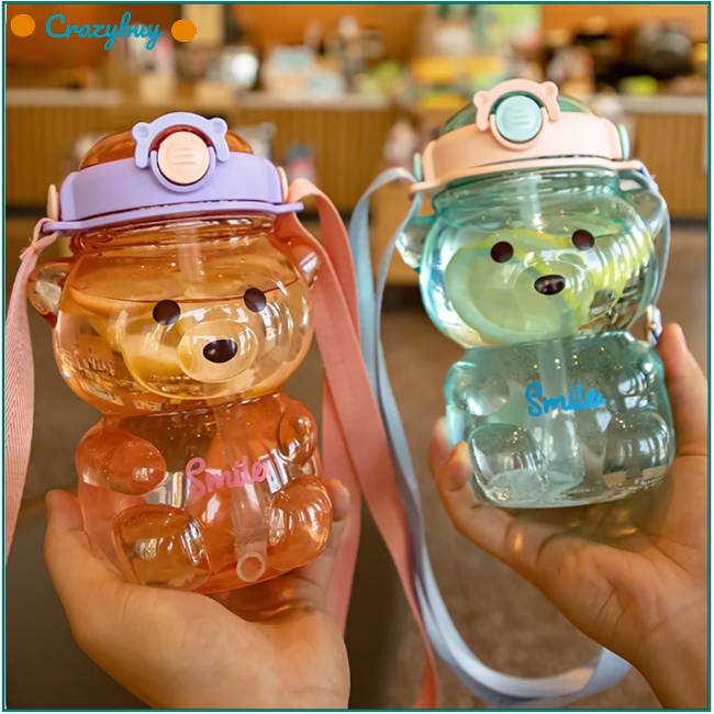 Cr Bình Nước Hình Gấu Dễ Thương Dung Tích Lớn 1000 / 1400ml