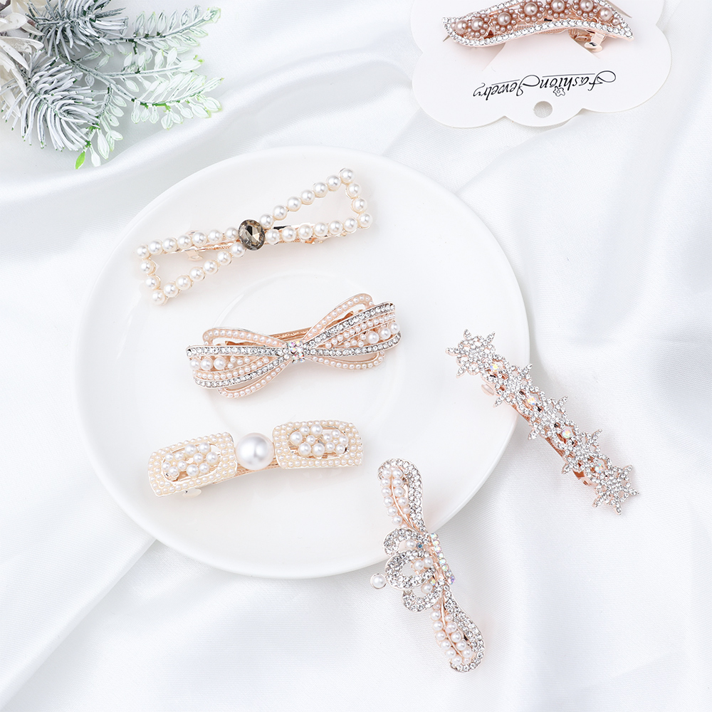 Kẹp Tóc Đính Ngọc Trai Thời Trang Cho Nữ