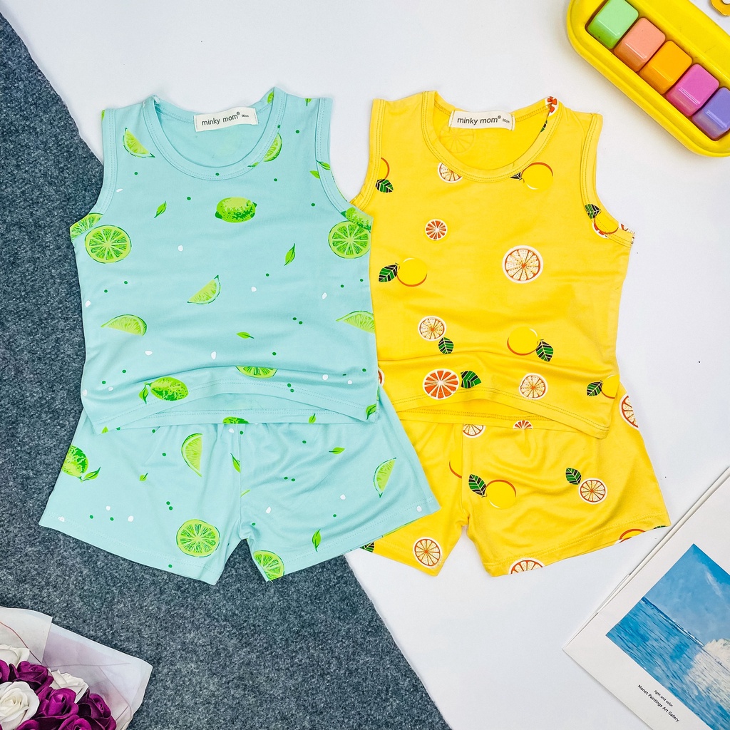 [BÉ 8-20KG] Đồ bộ thun lạnh minkymom mặc hè cho bé họa tiết trái cây mát mẻ - BLTC