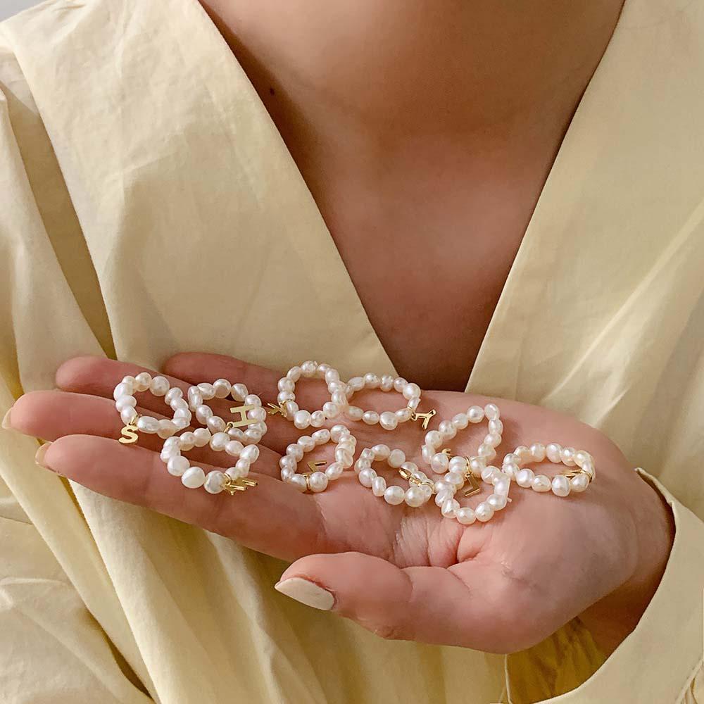 USNOW Nhẫn Đính Ngọc Trai Nhân Tạo Thiết Kế Độc Đáo Thời Trang Cho Nữ