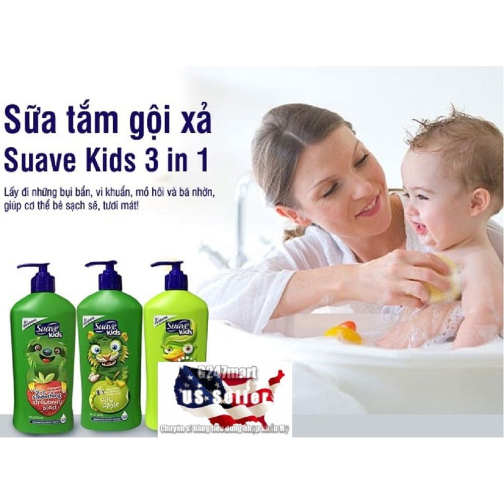 Dầu Tắm Gội Xả Tắm 1.18l Suave Kids hương dưa hấu 3 Trong 1 chính hãng | BigBuy360 - bigbuy360.vn