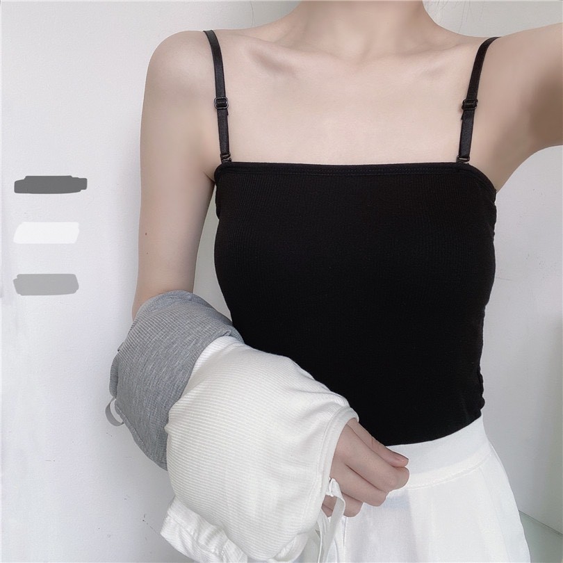 Áo hai dây dáng ôm mịn vải cotton co giãn 4 chiều dây có chốt điều chỉnh | WebRaoVat - webraovat.net.vn