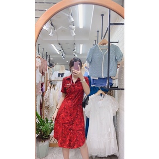 [Hàng chuẩn] Váy sơ mi kèm đai sang xịn