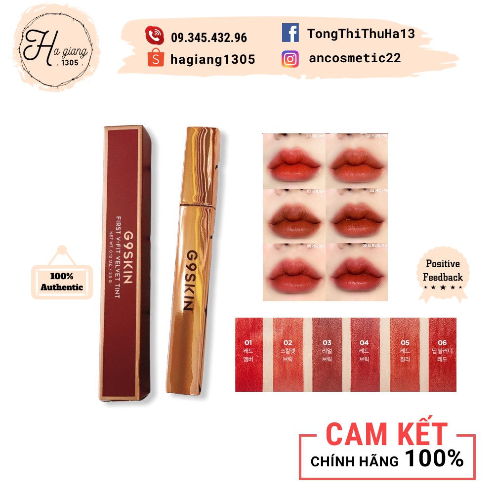 [Full bảng màu] Son kem lì G9 Skin First V-Fit Velvet Tint / G9Skin, Son kem lì G9 Skin màu 04 | Thế Giới Skin Care