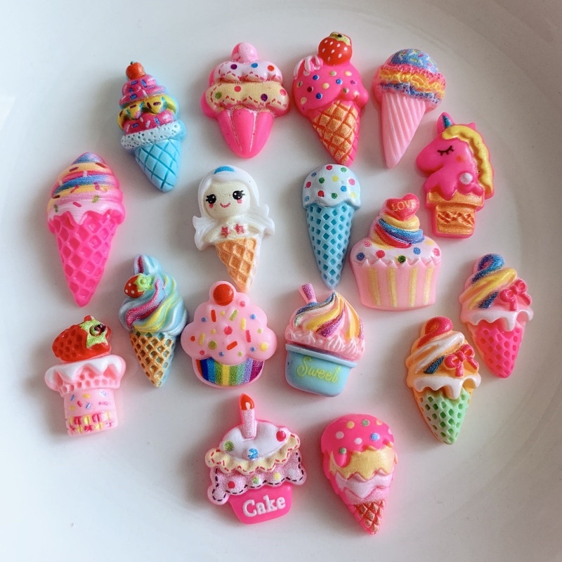 Charm slime/ Dụng Cụ Charm Trang Trí Hình ảnh Sinh động Kem - 01 Cái