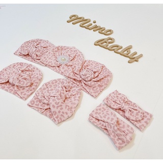 Mũ nón turban, băng đô hồng beo đáng yêu cho bé Mimo baby MTB21