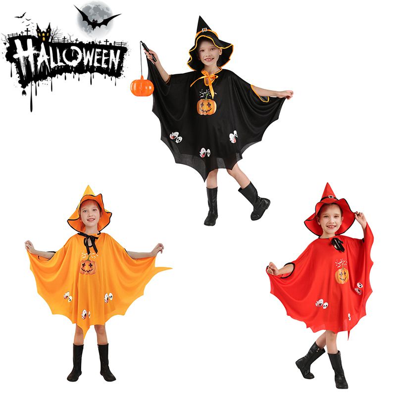 Bộ Áo Choàng Hóa Trang Phù Thủy Kèm Nón Cho Bé Dịp halloween