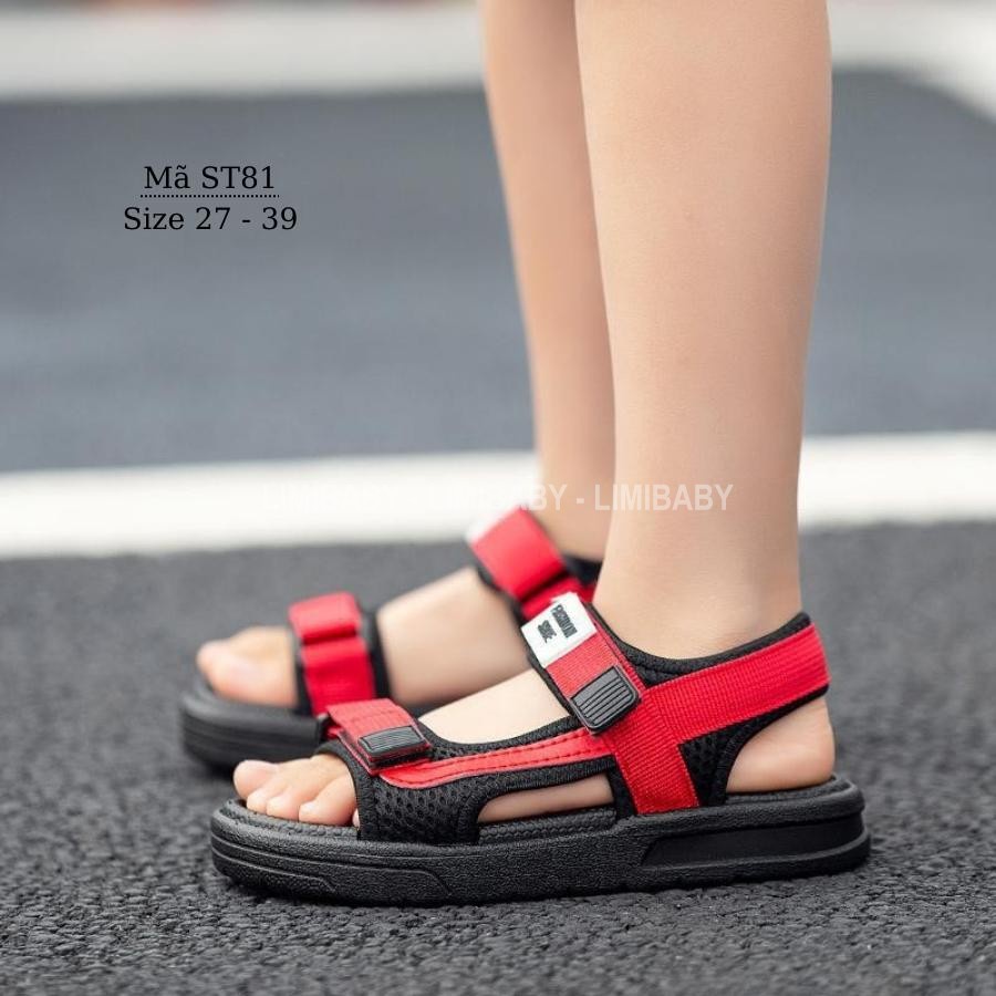 Dép sandal bé trai 3 - 12 tuổi  quai hậu chất mềm êm đế su chống trơn trượt cho bé đi học đi biển mùa hè ST81