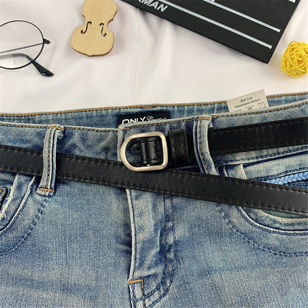 Thắt lưng mỏng không đục lỗ đơn giản thời trang Hàn Quốc cho nam và nữ