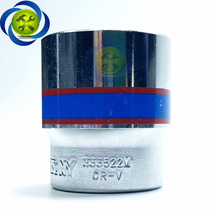 Tuýp 3/8 inch 22mm 6 cạnh màu trắng loại ngắn Kingtony 333522M