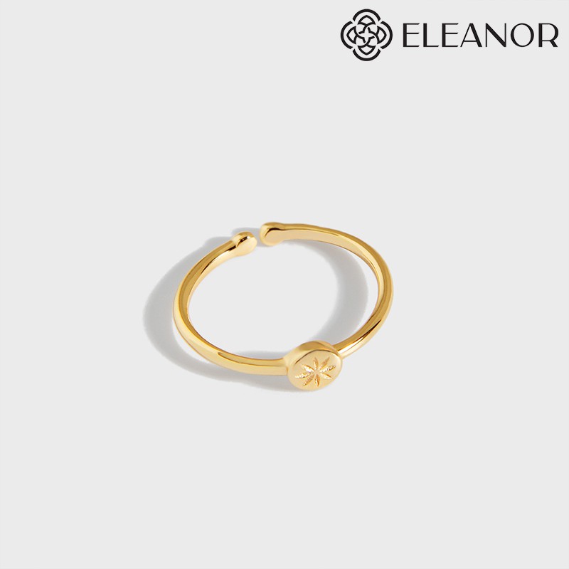 [Mã FABRR5501 giảm 100% đơn 0Đ] Nhẫn Bạc Eleanor Mạ Vàng Mặt Tròn Nhỏ Xinh + Tặng Khăn Lau Bạc Cao Cấp - SP001939