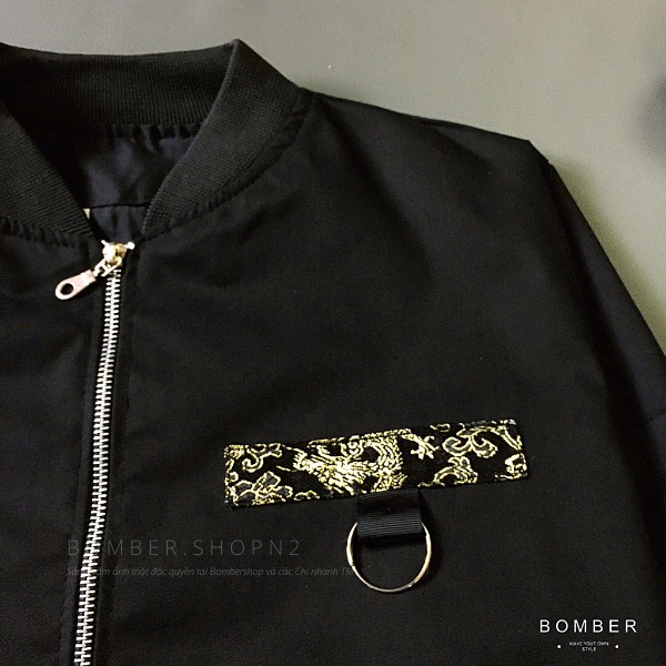 [Ảnh thật 100%] Áo khoác Bomber phối Gấm đậm chất cổ truyền - hiện đại (thiết kế Unisex)