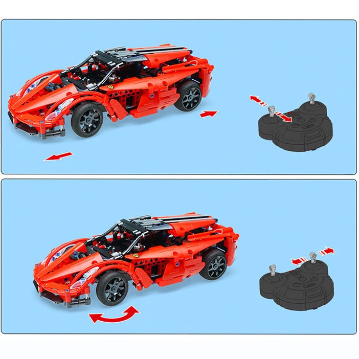 Đồ Chơi Lắp Ráp Kiểu LEGO TECHNIC Mô Hình Siêu Xe Ferrari 488 Pista Điều Khiển Từ Xa Rc No.C51009 Với 350+ Mảnh Ghép