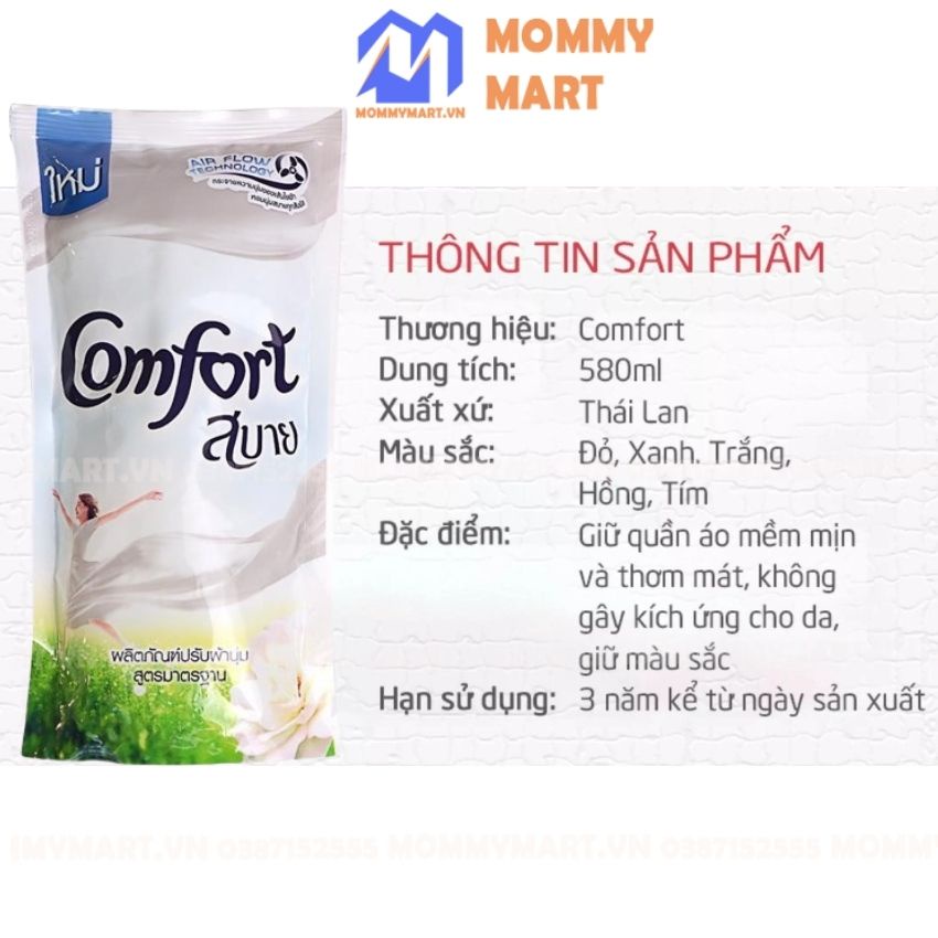 Nước xả vải Comfort 580ml nhập khẩu nội địa Thái lan lưu hương 48h NG15 - MommyMart