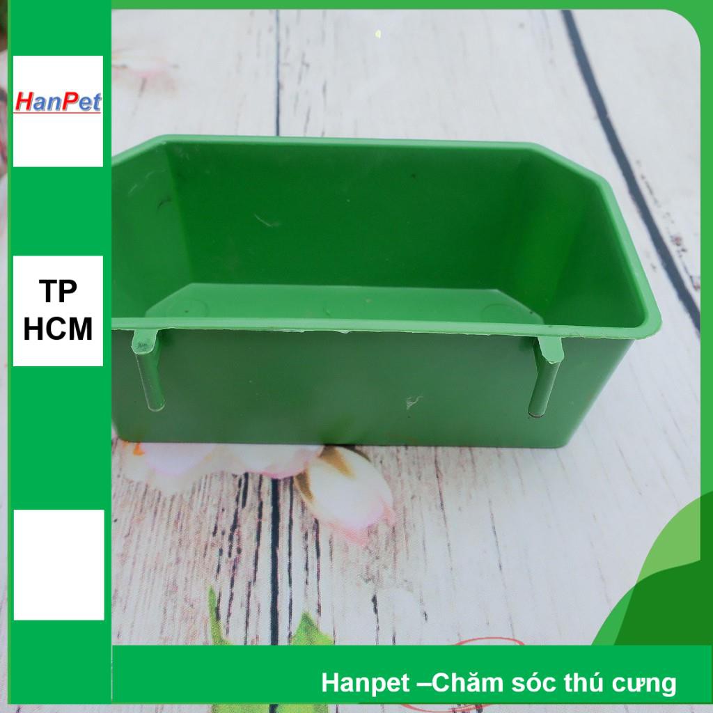 (Bộ 2 chiếc) Máng ăn uống gia cầm hình vuông dạng treo chuồng lồng- (15x7x5cm)- máng ăn uống chim cảnh gà chọi, gà tre,