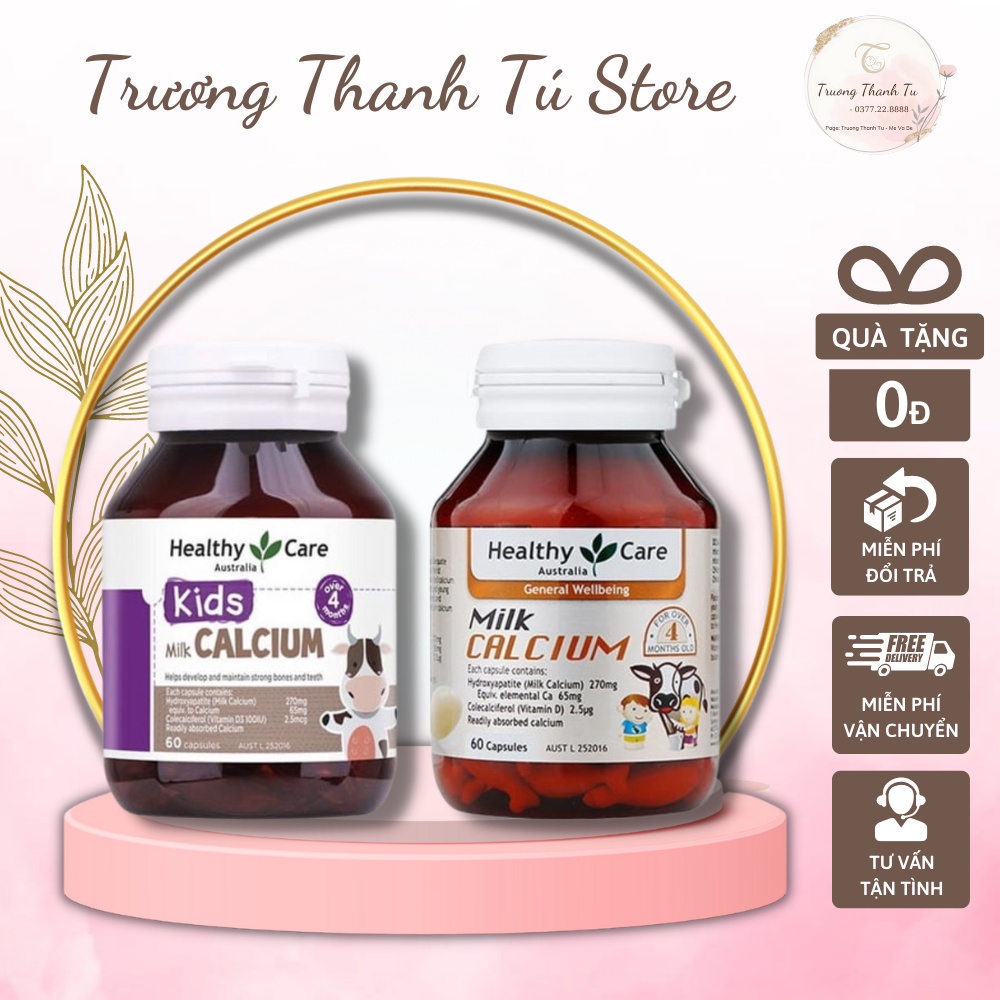 DHA &amp; CANXI Healthycare cho bé từ 4 tháng tuổi/ Hộp 60 viên/ bổ sung DHA và Canxi