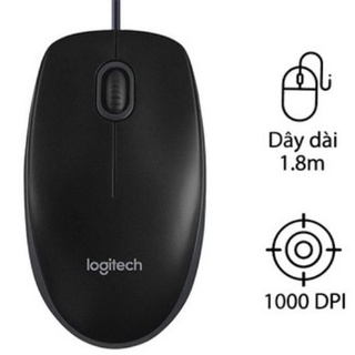 Chuột máy tính có dây Logitech B100 màu đen (PD 01)