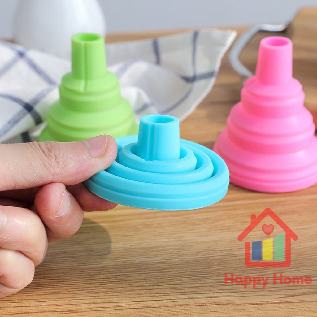 Phễu rót chất lỏng gấp gọn nhỏ xinh chất liệu silicon chịu nhiệt tốt Happy Home