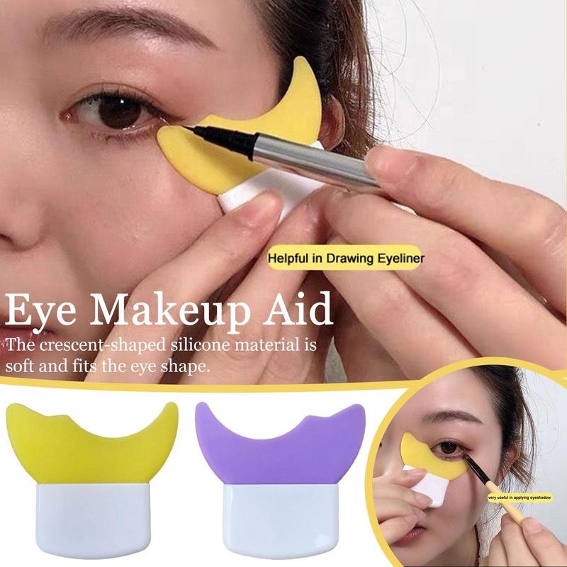 Khuôn Kẻ Mắt Kiêm Mascara Bằng Silicon Mềm Nhỏ Gọn Tiện Lợi