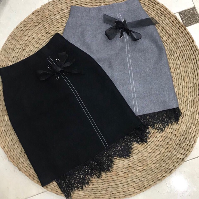 CHÂN VÁY LEN PHỐI REN SANG CHẢNH