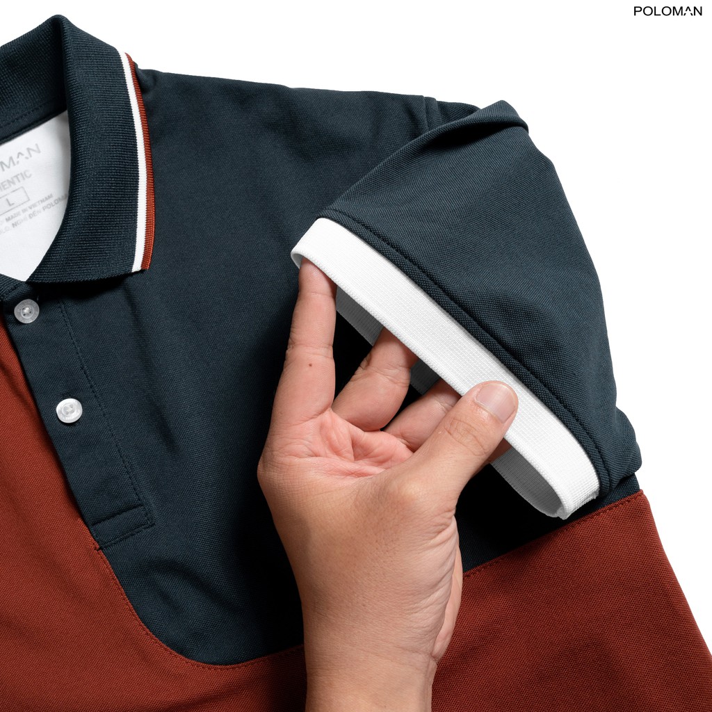 Áo Polo nam cổ bẻ phối GEVIN vải cá sấu Cotton xuất xịn,chuẩn form, trẻ trung - thanh lịch - POLOMAN | BigBuy360 - bigbuy360.vn