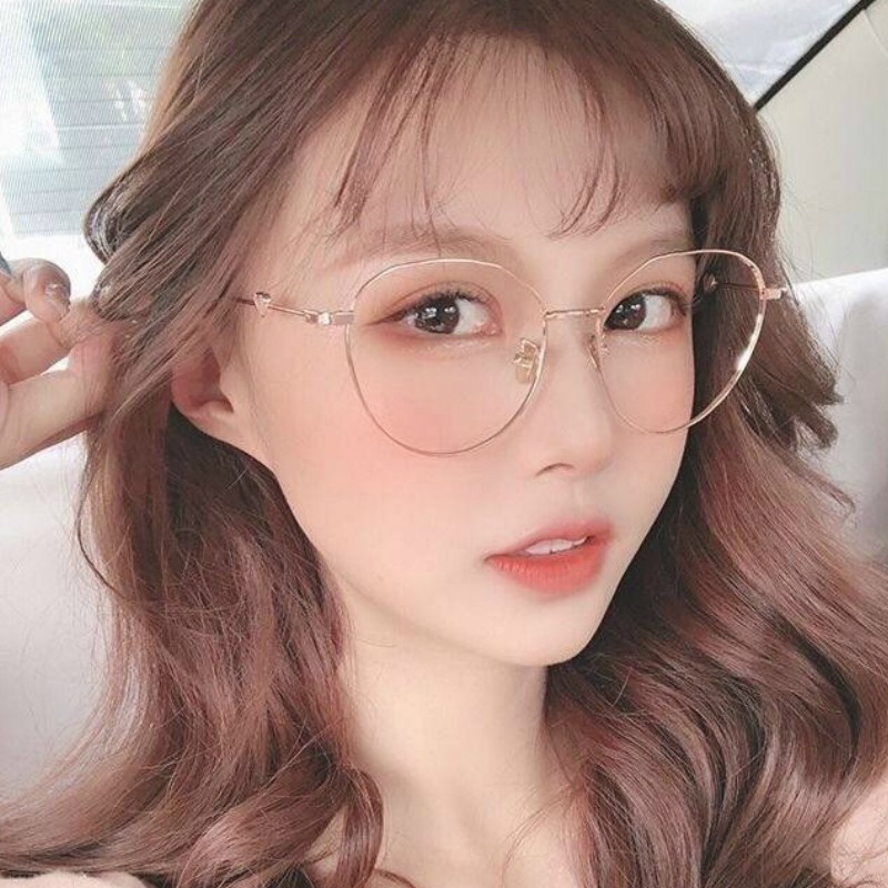 [Mã FAMAYFA giảm 10K đơn 50K] Mắt Kính Gọng Kim Loại Tròn Phong Cách Vintage Thời Trang Nữ Dễ Thương