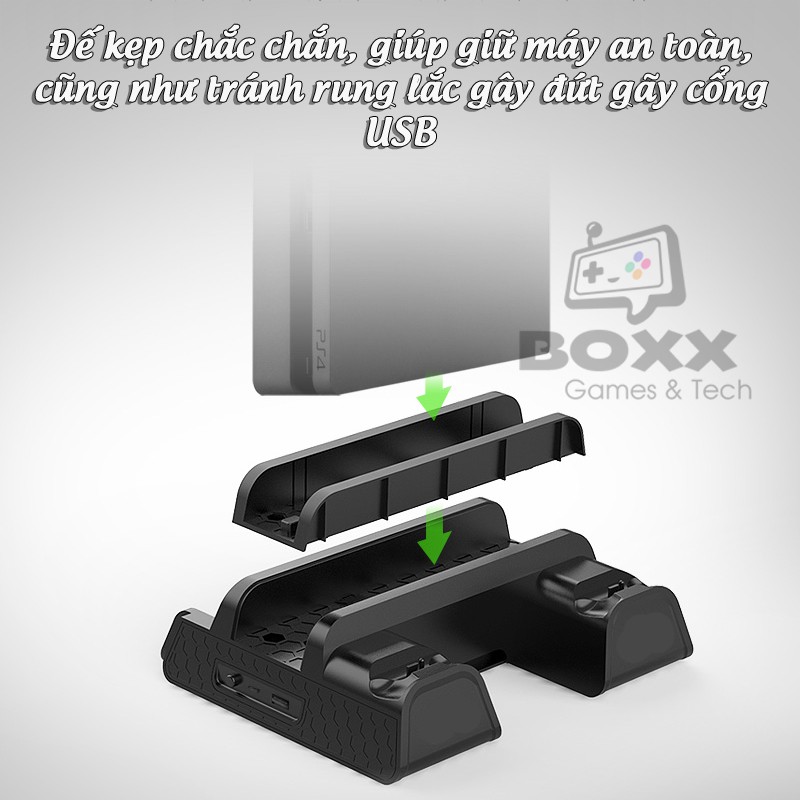Đế tản nhiệt cho máy PS4 Slim/Pro All in One, chân đế đứng làm mát cho máy PS4 chính hãng Dobe | WebRaoVat - webraovat.net.vn