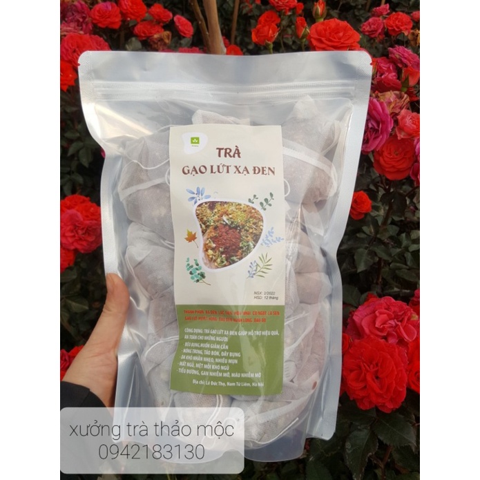 Trà gạo lứt xạ đen túi lọc tiện lợi, giúp hỗ trợ giảm cân hiệu quả, đẹp da, thanh lọc cơ thể, túi 1kg