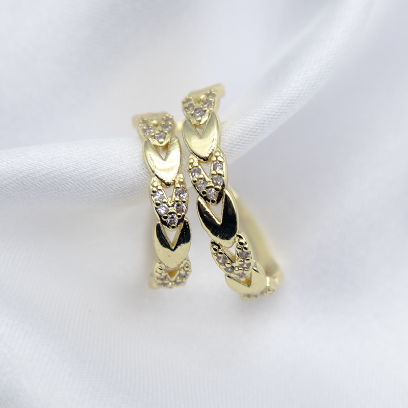 Khuyên kẹp tai đính đá zircon siêu nhấp nháy đơn giản cá tính hoang dã cho nữ