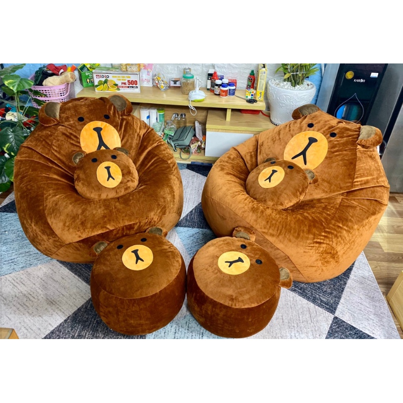 Combo bộ 3 ghế lười gấu Bear vừa trang trí nhà vừa giúp bé thêm yêu đọc sách hơn