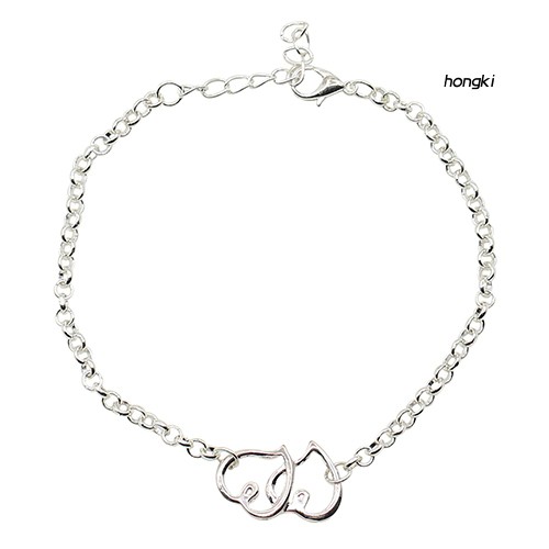 Lắc chân hợp kim mặt hình trái tim xinh xắn