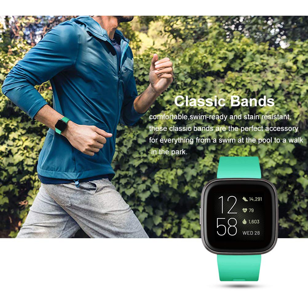 [Hàng sẳn nhiều màu] Dây Cao Su Thay Thế cho Fitbit Versa | Versa Lite | Versa 2