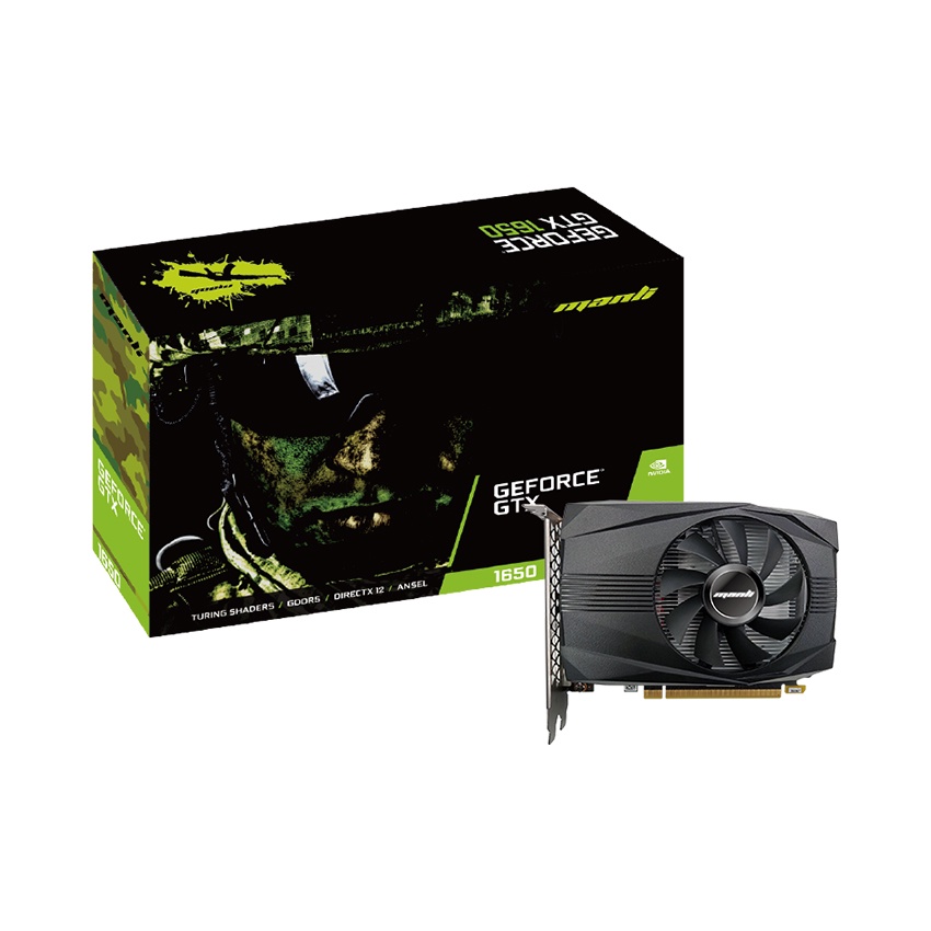 Card Màn Hình Máy Tính VGA Manli GeForce GTX1650 4GB GDDR6 1 Fan Hàng Chính Hãng