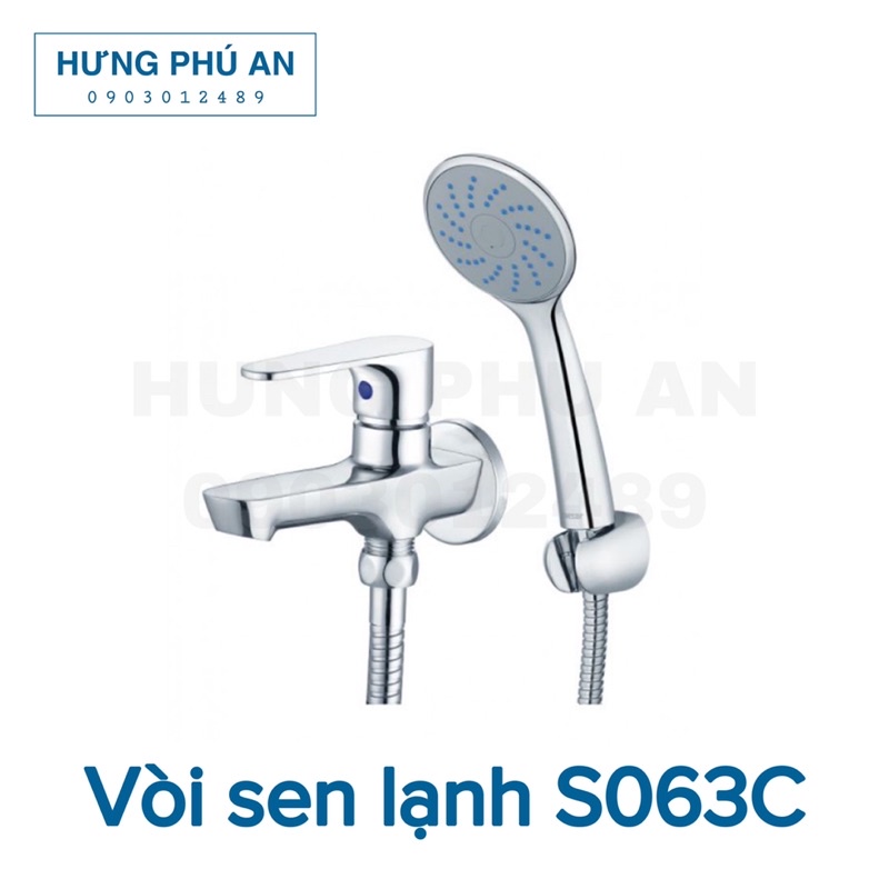 Sen tắm lạnh gắn tường CAESAR S063C - tay sen một chế độ - trọn bộ chính hãng