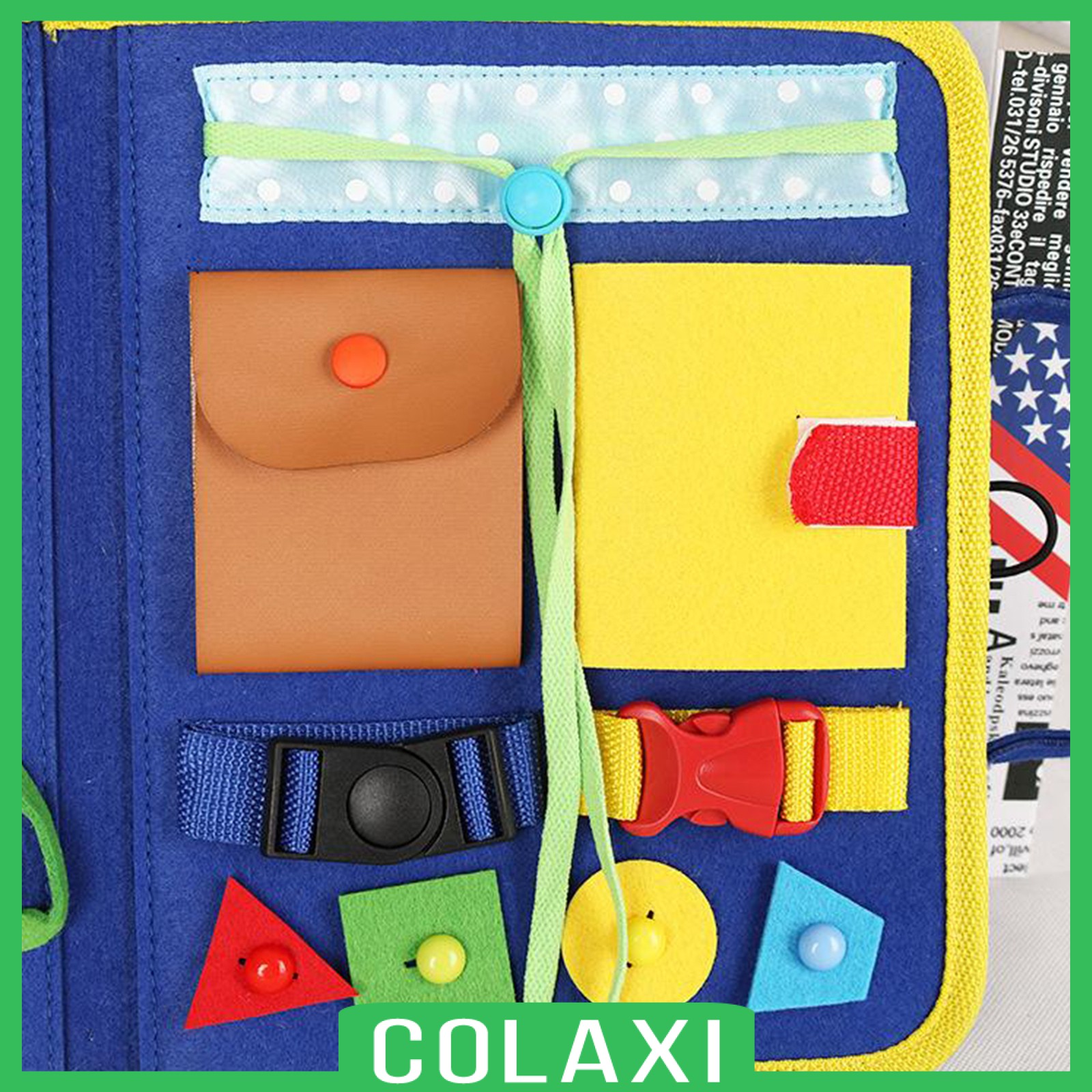 [COLAXI] Montessori Busy Board for Toddlers Felt Fine Motor Skill Sensory Toys Education