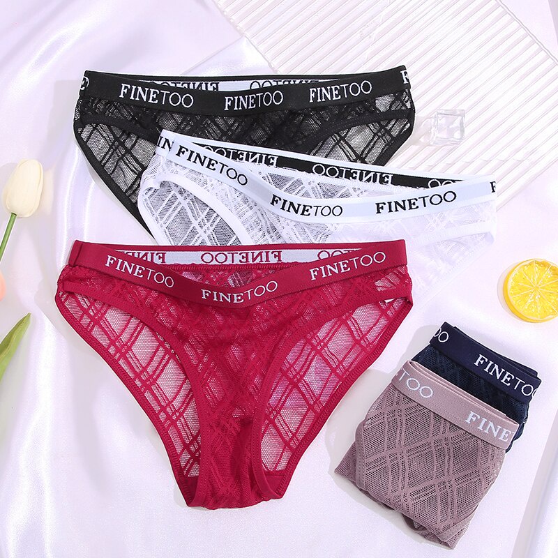 Cute Byte Bộ 3 Quần Lót Nữ Phối Lưới Thoáng Khí Dễ Thương